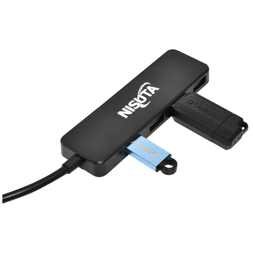 Hub Usb 2.0 4 Puertos Con Switch Individuales Nisuta Ns-Uh0420